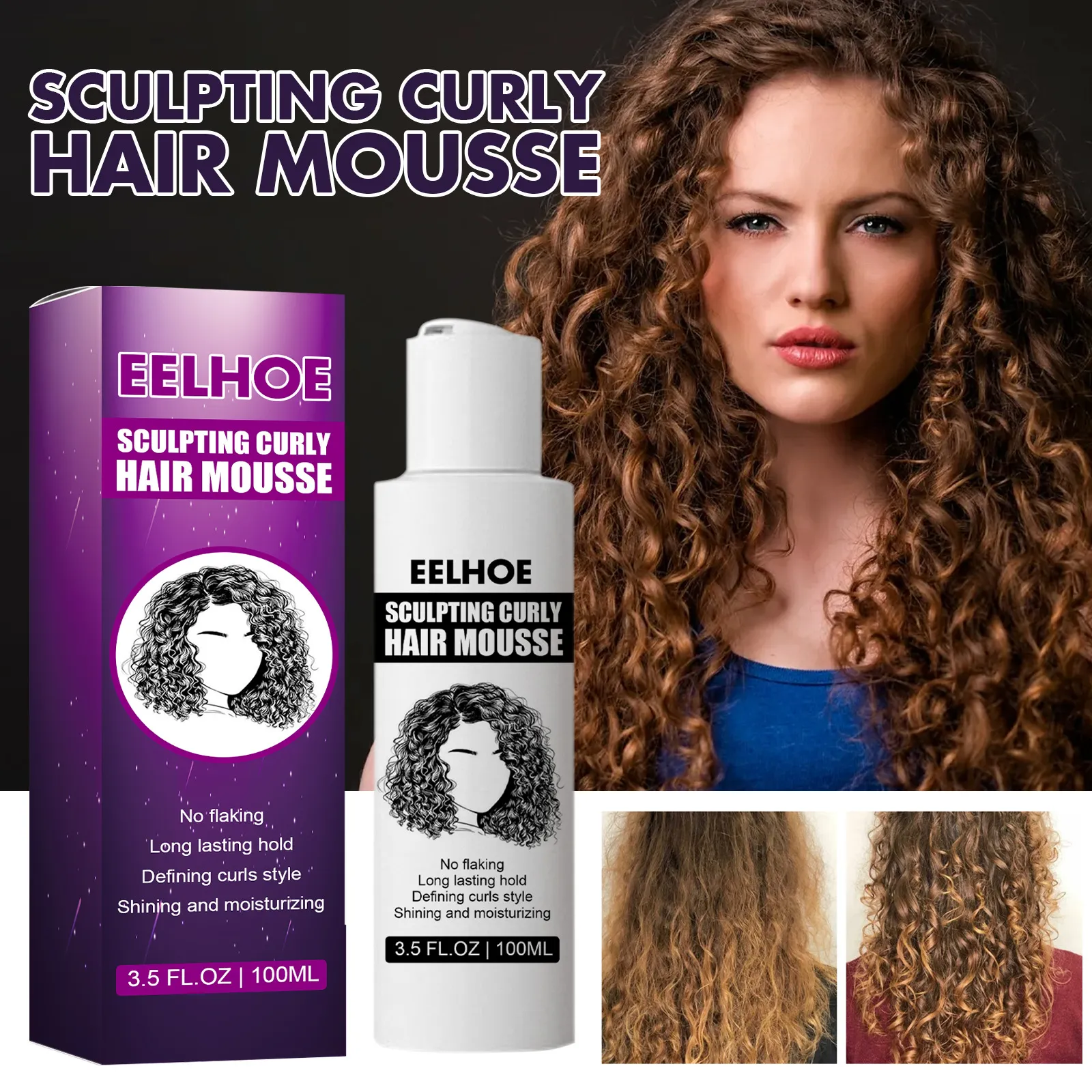 Hot Sale】Eelhoe Sculpting Curly Hair Mousse Styling Mousse Curl Mousse  Curly Hair Products Curl Moisturizer Wavy Hair Frizz Control Sculpting Curl  Hair Boost Defining Cream（100ml） | Lazada Singapore