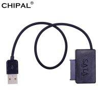 Chipal 10ชิ้น2.0 Usb To Mini Sata Ii 76 13pin อะแดปเตอร์มีอินดิเคเตอร์ Led สำหรับถาดแคดดี้เอชดีดีแปลงไดรฟ์ Slimline ของแล็ปท็อป