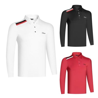 PXG1 W.ANGLE Malbon SOUTHCAPE TaylorMade1 Mizuno Amazingcre ANEW☇  Golf mens long-sleeved clothing polo shirt breathable and comfortable outdoor sports T-shirt jersey sweat-absorbing top
