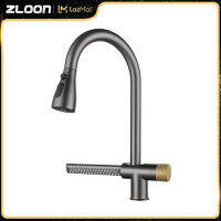 ZLOON ก๊อกน้ำสำหรับห้องครัวสแตนเลสสำหรับการเต้นรำน้ำตกสายฝนน้ำตกน้ำตกชุดก๊อกน้ำอ่างล้างหน้าร้อนและเย็นใช้ได้ทั่วไปในครัวเรือนหมุนได้มีการรับประกัน1ปี