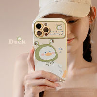 LEWOTE เคสซิลิโคนโทรศัพท์รูปกล้องหน้าต่างซิลิโคนลายการ์ตูนเป็ดน่ารัก,สำหรับ iPhone 14 13 12 11 Pro Max X XS XR Max 8 7 Plus + SE 2020กล้องคลุมทั้งหมดกันรอยกล้องหน้าต่างสไตล์ INS เคสเคสสำหรับ Apple Iphone เด็กผู้หญิง