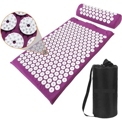 Massager Cushion Massage Yoga Mat Acupressure Relieve Pain Stress Back Body Pain Spike Mat Acupuncture Mat Pillow Set Yoga Mats