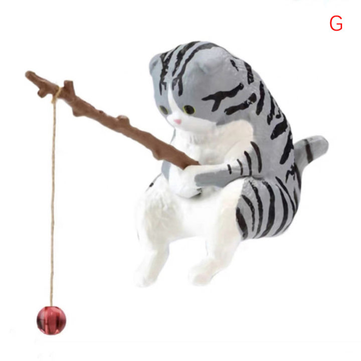 jiang-รูปปั้นแมวทำจากเรซินขนาดเล็กประดับตกแต่งบ้านสำหรับตกแต่งตู้ปลารูปปั้นแมวรูปการ์ตูนแมว