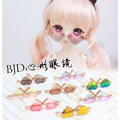 BJD Golden Sunglasses Heart Glasses Bookman Prop For 1/3 24 60cm SD SD17 70CM DD DOD DK DZ Volks Doll HEDUOEP