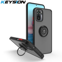 KEYSION Sarung Dof แฟชั่นสำหรับ Redmi Note 9 Pro 9S 8 Pro 8T มีขาตั้งแหวนใสกันกระแทกที่ครอบสำหรับ Xiaomi Redmi 9 9A 8A