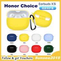 Case for HONOR CHOICE Earbuds X3 Lite เคส |  for Earbuds X3i X3 Protector Cover, ฝาครอบป้องกัน, เคสซิลิโคนพร้อมตะขอคาราไบเนอร์