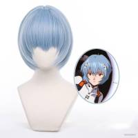 Acf EVANGELION Ayanami Rei วิกผมสั้น EVA สีฟ้า สําหรับแต่งคอสเพลย์ฮาโลวีน