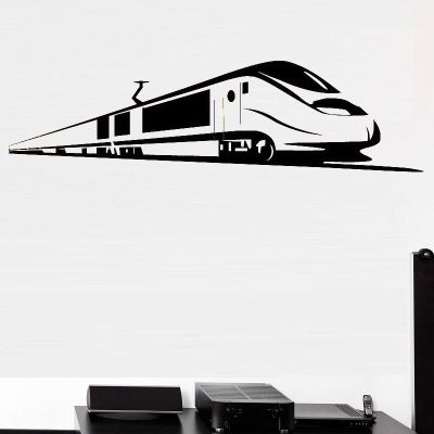 Bullet High-speed Rail Train Wall Stickers Creative Home Decoration Detachable Living Room Poster Living Room Bedroom Decal PW22