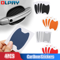 【cw】4Pcs Car Door Stickers Carbon Fiber Stickers Scratches Resistant Cover Auto Handle Protection Film Exterior Car Interior Stickerhot