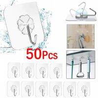 【YF】 5/10/20 Pcs Door Hook Adhesive Wall Hooks Transparent Anti-skid Traceless Heavy Duty Stick on Bathroom Kitchen Sticker