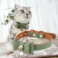 derZ441 ยอดฮิต - / Bow Knot Collar ปรับหรูหรา Cat Dog Bell Collar ตกแต่งสัตว์เลี้ยง Bow Tie Cat Collar หัวเข็มขัดโลหะสำหรับแมวสุนัขขนาดเล็ก