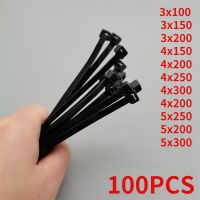 100 pieces Black nylon cable ties 5x300 plastic self-locking cable fixing ring 3x200 zipper belt