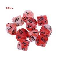 10ชิ้นเซ็ต10ด้าน D10 Polyhedral Dices ตัวเลขหน้าปัดเดสก์ท็อปตารางเกมกระดาน RXBB