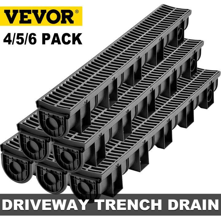 VEVOR Driveway Trench Drainage Kit System Channel Drain With Plastic