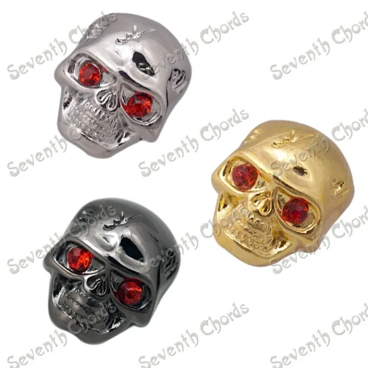 4-pcs-metal-skull-head-volume-tone-pot-speed-control-knob-for-electric-guitar-bass-black-chrome-gold-guitar-bass-accessories