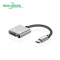 เคส GOOJODOQ USB C ประเภท C ถึง3.5มม.หม้อแปลงเคเบิลหูฟัง3.5หูฟังสำหรับ Huawei Samsung Xiaomi OPPO Vivo