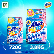 Bột giặt Attack khử mùi hương hoa anh đào 3.8kg tặng gói 720gr