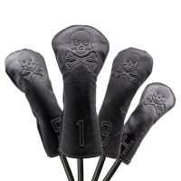 DIONIA Skull สำหรับ Driver Fairway Blade Putter PU Leather Club Head Protector สำหรับ Hybrid Golf Club Headcover Golf Putter Cover Husky Design หัวไม้ครอบคลุม