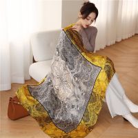 【Miki Xinyuan】 Shawl Silk Square ScarfWomen PrintSatin Neck Tie Female FoulardSpringBeach Stoles Bandana