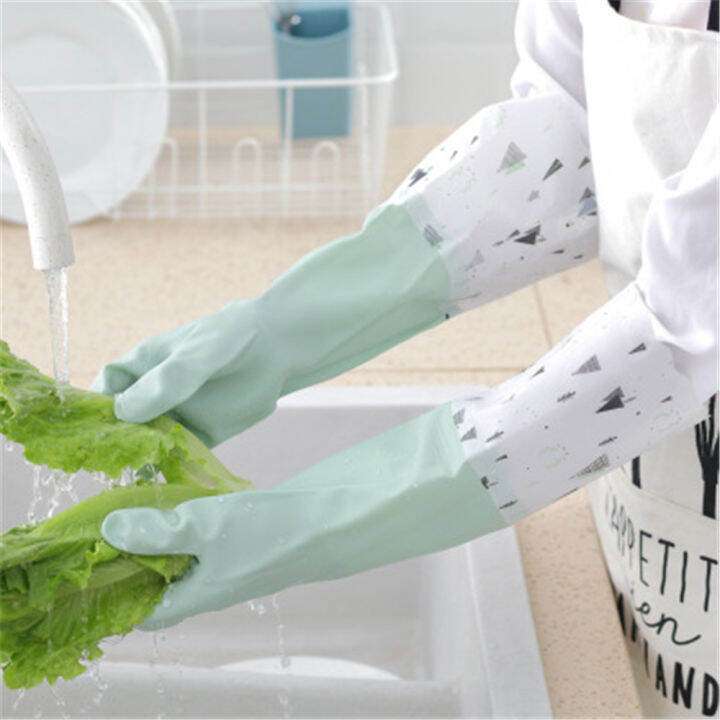 rubber-long-sleeve-housewife-waterproof-wash-dishes-household-gloves-gloves-rubber