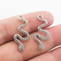 JINDINSP 15pcs 31x14mm Silver Color Snake Charms Animal Pendant For DIY Handmade Metal Jewelry Making Accessorie DIY accessories and others