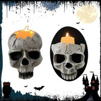 Halloween Scary Skull Head Candle Holder Skeleton Head Wall Mounted Candle Sconce Home Bar Restaurant atmosphere Candlestick