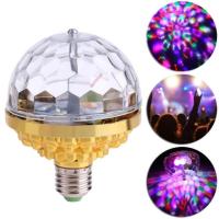 6W E27 Lamp Rotating Crystal Magic Ball RGB LED Stage Light Bulb For Disco Party DJ Christmas Effect Home Party