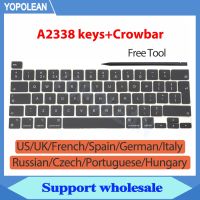 ใหม่คีย์บอร์ดแล็ปท็อป A2338ปุ่มกด AZERTY สำหรับแม็กบุ๊กโพรจอเรติน่า13 M1ฝาปิดคีย์ A2338ซ่อมช้า2020 EMC 3578