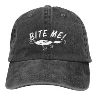 Bite Me Adult Denim Sun Hat Classic Vintage Adjustable Baseball Cap