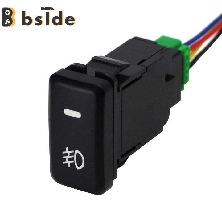 4Wire Self Locking Push Button Fog Light Switch with Yellow LED for