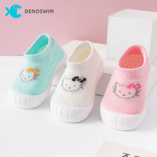 Denoswim 6-18 tháng dễ thương mèo trẻ sơ sinh bé giày dệt kim lưới căn hộ - ảnh sản phẩm 1
