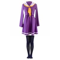 No Game No Life Cosplay Shiro Costume Halloween Women Clothes Carival Dress Wigs Sailor Suit Japanese School Uniform