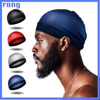 RANG อีลาสติก หมวก durag ผู้ชาย สีทึบทึบ ระบายอากาศได้ระบายอากาศ หมวกลายคลื่น หมวกบีนนี่ โพลีเอสเตอร์ หมวก durag หลากสี สำหรับผู้ชาย