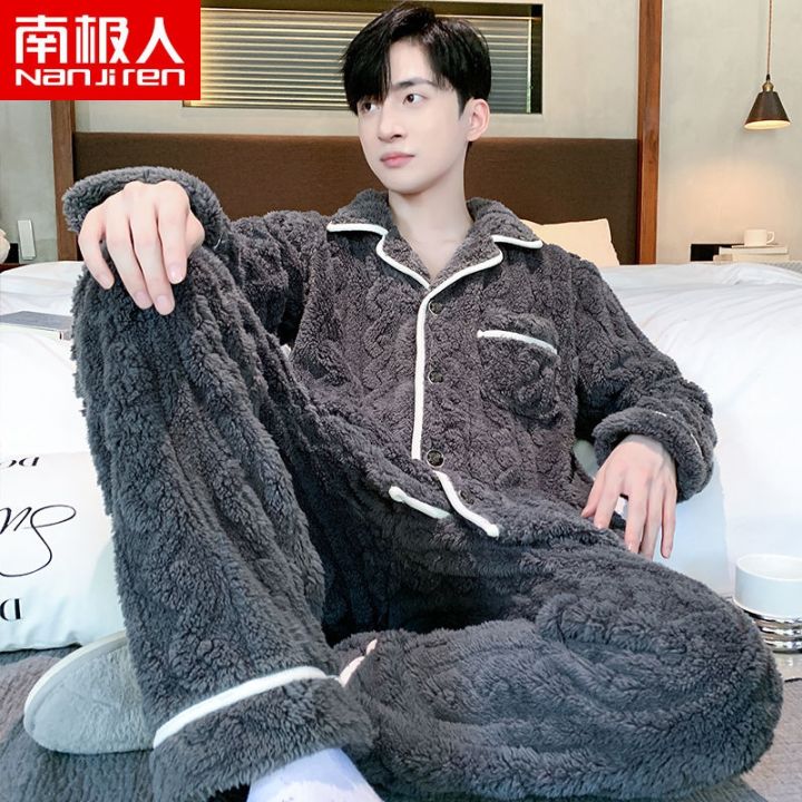 muji-high-quality-autumn-and-winter-flannel-mens-pajamas-mens-winter-thickened-coral-fleece-long-sleeved-suit-large-size-winter-home-clothes-winter