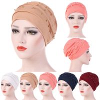 【YF】 Muslim Women Turban Scarf Pearl Hat Cancer Chemo Beanies Cap Wrap Headscarf Musulman Femme Hijab Hair Accessories