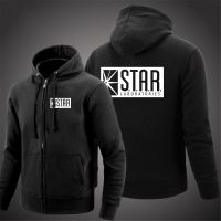 2022 STAR Laboratories Mens New Solid Color Long Sleeves Hooded Zipper Hoodies Hip Hop Fashion Casual Sportswear Sweatshirt Top Size XS-4XL