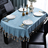 Modern Simple Tablecloth for Dining Table Geometric Pattern Table Cover Rectangle Oval Table Cloth with Tassel for WeddingParty