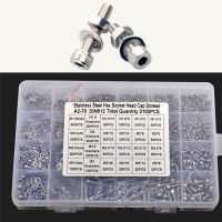 404/1144/2104X M1.6 M2 M2.5 M3 M4 M5 304 สแตนเลส Hexagon Hex Socket Cap Head Screw Bolt Nut Flat Washers Set Assortment-Zkeir