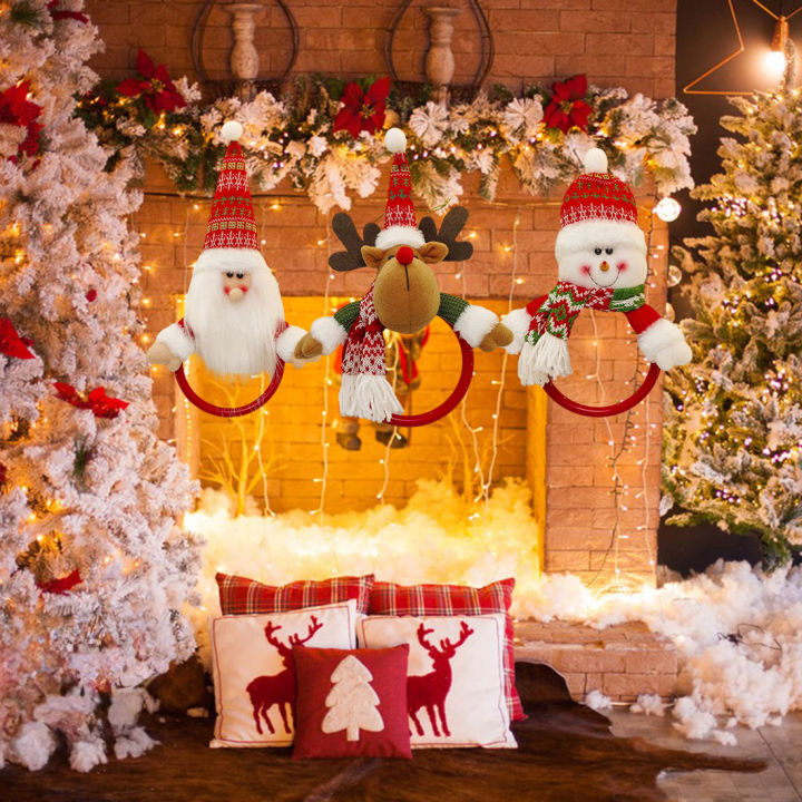 จี้ผ้าเช็ดตัวคริสต์มาส-abl-แหวนแขวนผ้าเช็ดตัวตุ๊กตาหิมะกวางเอลก์อุปกรณ์ตกแต่งซานตาคลอสของตกแต่งที่ทำด้วยมือ-diy