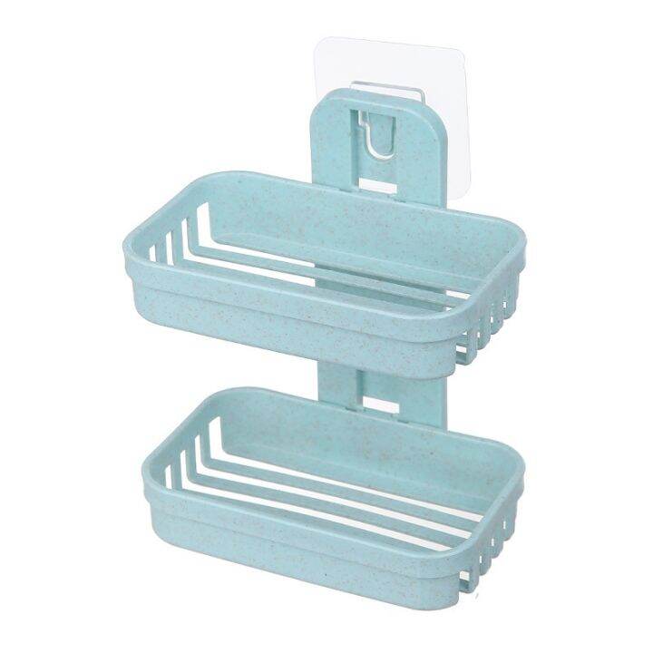 stylish-soap-dish-holder-with-drain-wall-mounted-soap-rack-for-bathroom-wall-mounted-double-layer-soap-dish