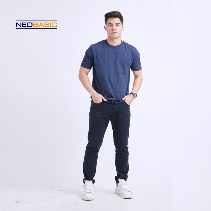 Neobasic Mens (Navy Blue) Cotton Round Neck Tees t shirt tshirt shirts ...