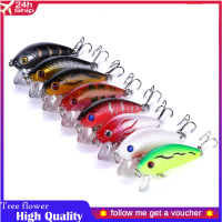 สีดำเหยื่อตกปลา Minnow 50mm 3.6g TREBLE Hook Wobbler ประดิษฐ์พลาสติก Hard เหยื่อปลาเทราท์เบสล่อสินค้าสำหรับตกปลาเกียร์