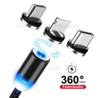 HOT T] ไฟ LED ยูเอสบีแม่เหล็กสายสำหรับ Huawei Xiaomi สายโทรศัพท์ C Samsung ชาร์จข้อมูลได้อย่างรวดเร็วลวดสายเคเบิลไมโคร USB