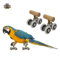 Parrot Wooden Roller Skate Intelligence Training Toy Pet Funny Playing Supplies Bird Accessories