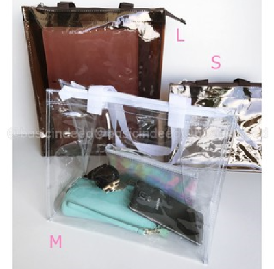 Basic Indeed กระเป๋าใส [M] กระเป๋าพลาสติกใส กระเป๋าว่ายน้ำ ขนาดกลาง