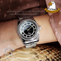 AMERICA EAGLE Watch นาฬิกาข้อมือผู้หญิง สายสแตนเลส รุ่น AE085G – SILVER/BLACK