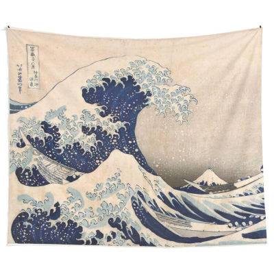 Classic Japanese Great Wave off Kanagawa Tapestry Wall Hanging Art for Bedroom Living Room Backdrop Home Decoration