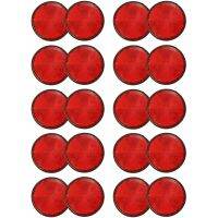 20Pcs Round Red Reflector Universal for Motorcycle ATV 5.6x0.8cm