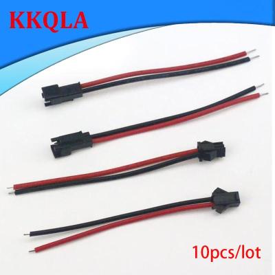 QKKQLA 10pcs/5Pairs 10cm 15cm JST SM 2Pins Plug Male to Female Male Wire Connector Cable Pigtail for LED Strips Lights 12cm