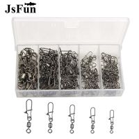 100pc/box Stainless Steel Fishing Connector Pin 4# 6# 8#10#12#  Bearing Rolling Swivel with Snap Fishhook Lure Accessories PJ202 Accessories